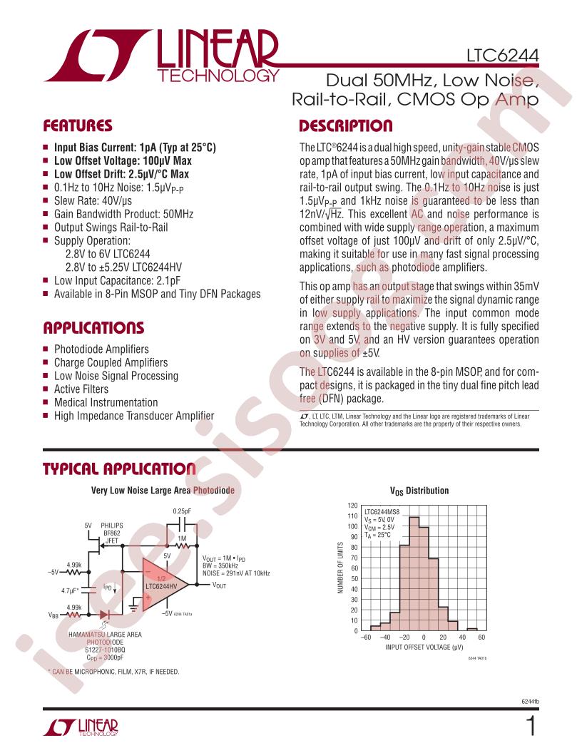 LTC6244 Datasheet