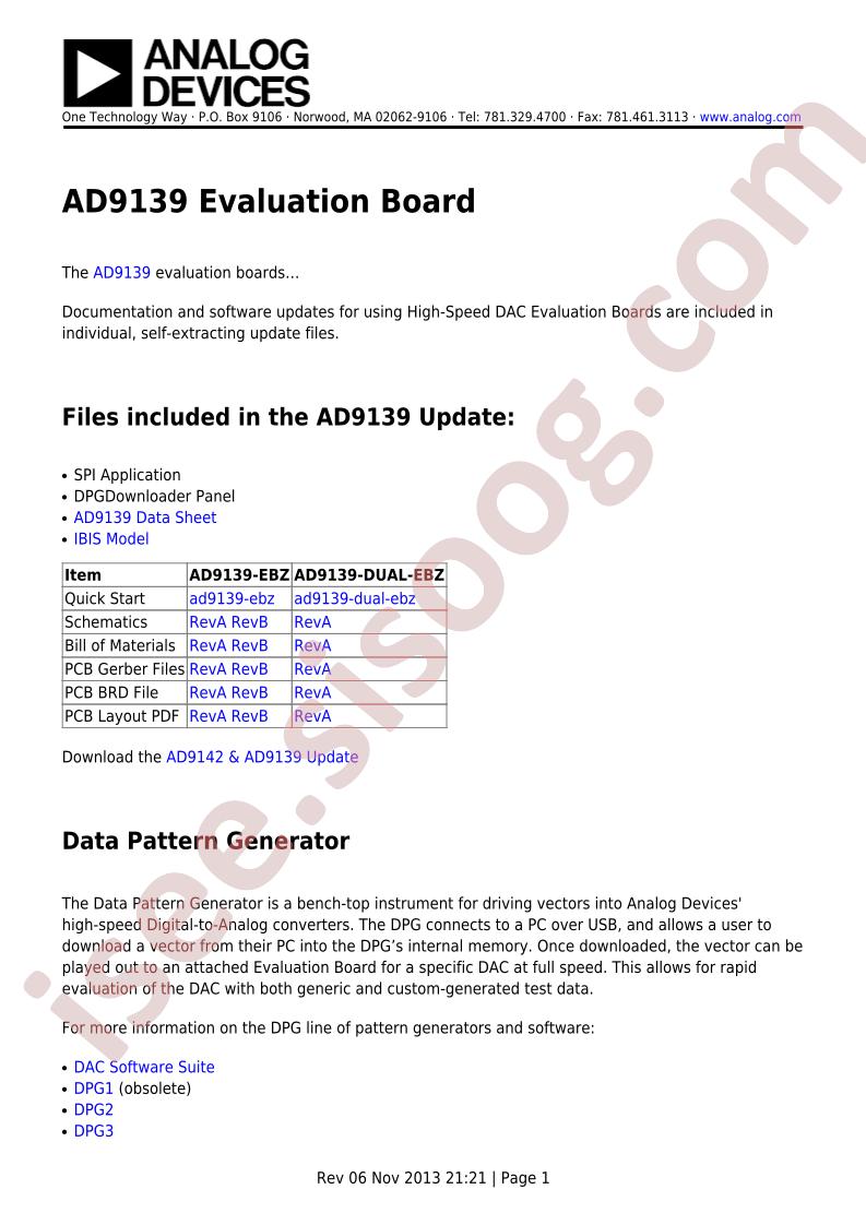 AD9139 Eval Brd Overview