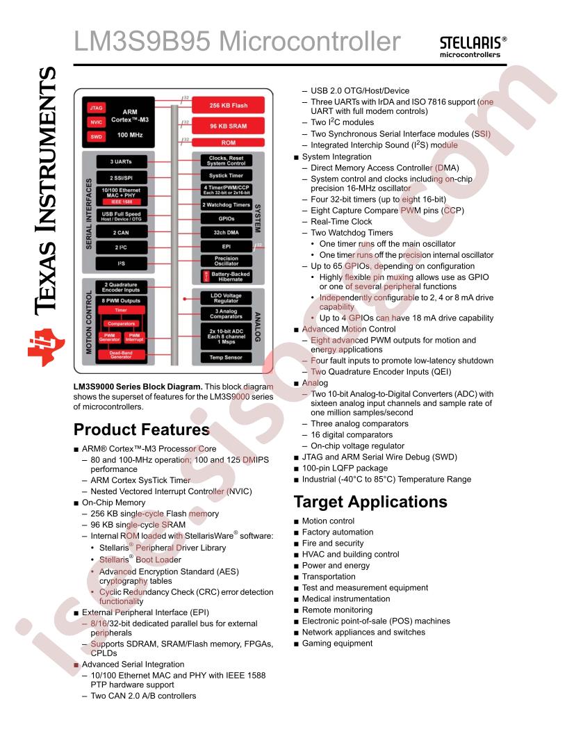 LM3S9B95 Prod Brief