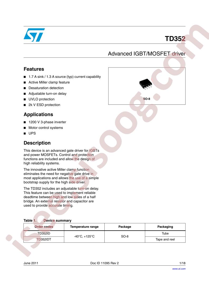 TD352 Datasheet