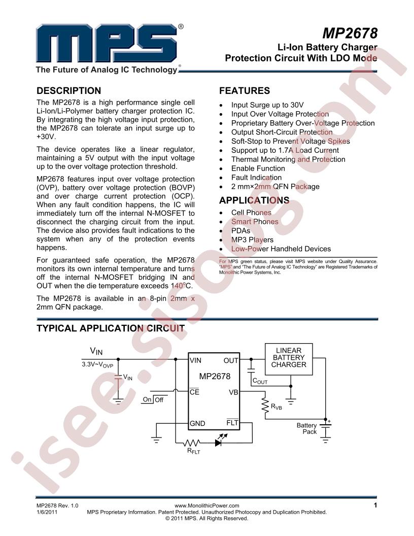 MP2678 Datasheet