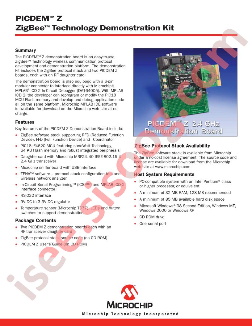 PICDEM Z Tech Demo Kit