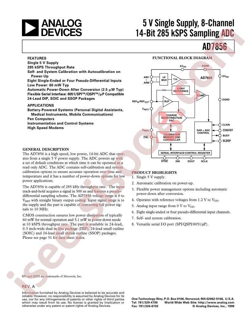 AD7856 Series