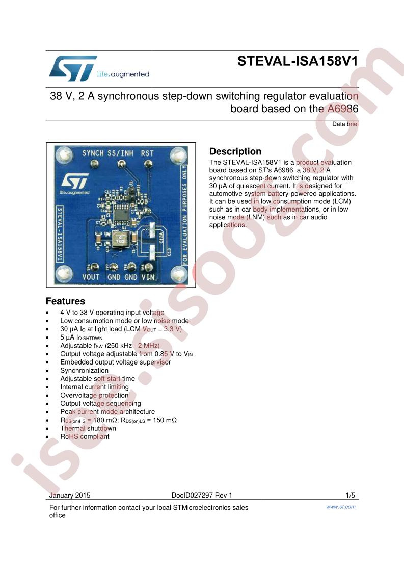 STEVAL-ISA158V1 Data Brief