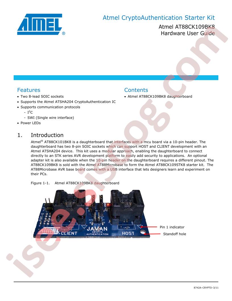 AT88CK109BK8 Hardware User Guide
