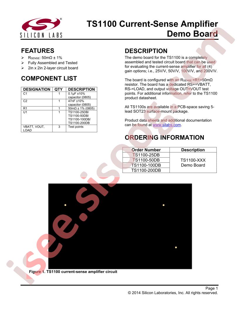 TS1100 Datasheet