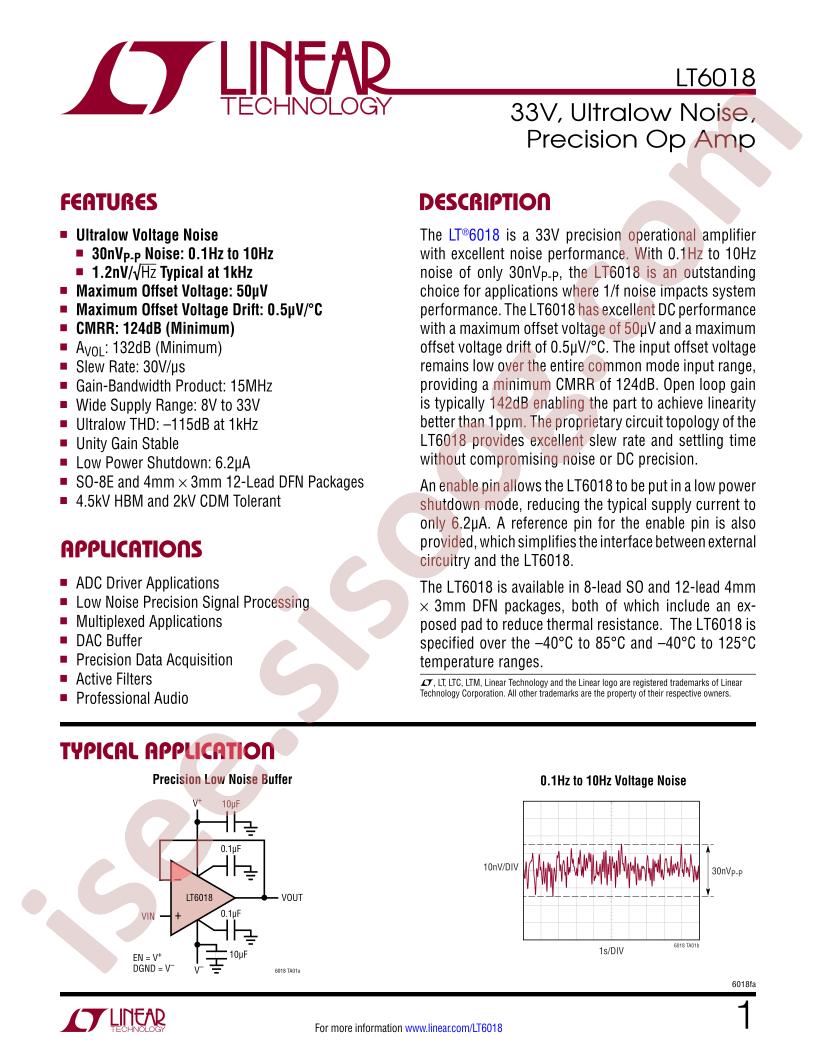 LT6018 Datasheet