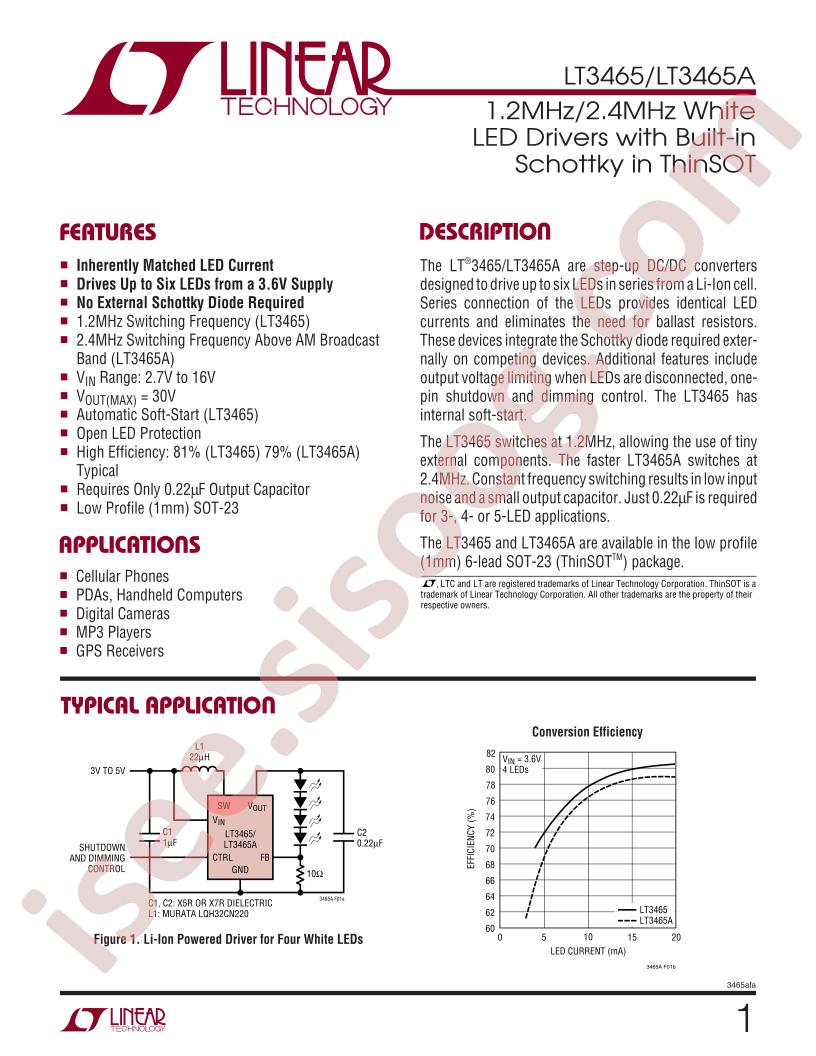 LT3465(A) Datasheet