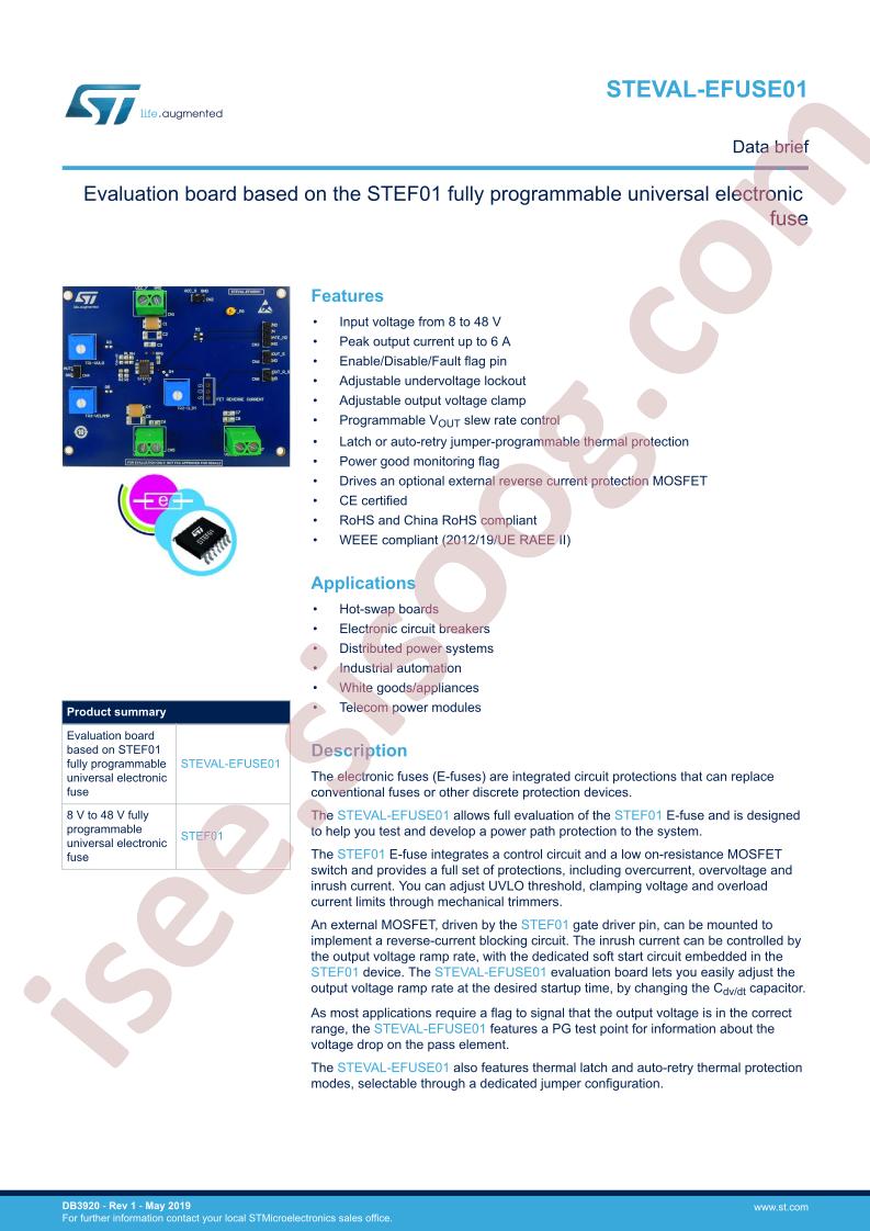 STEVAL-EFUSE01 Product Brief