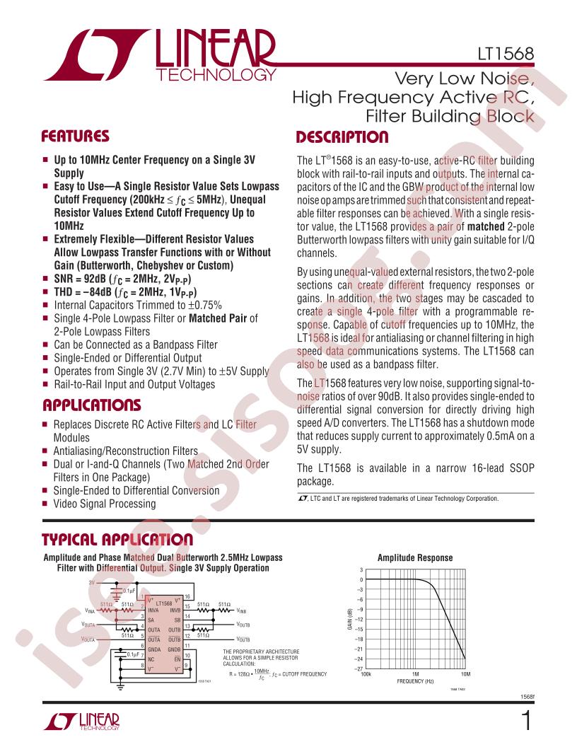 LT1568 Datasheet
