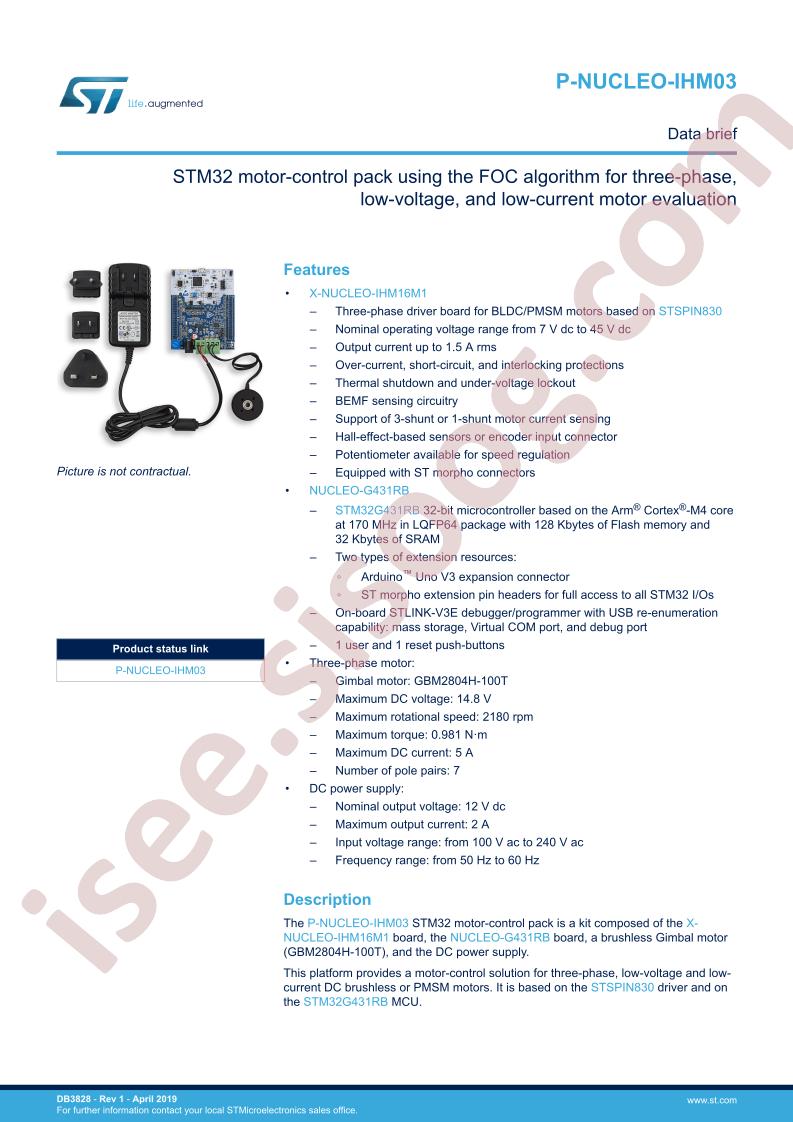 P-NUCLEO-IHM03 Data Brief