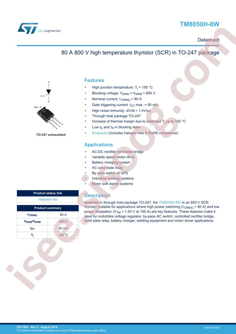 TM8050H-8W Datasheet