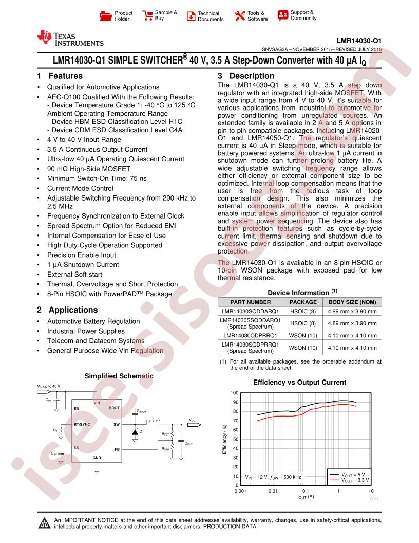 LMR14030-Q1 Datasheet