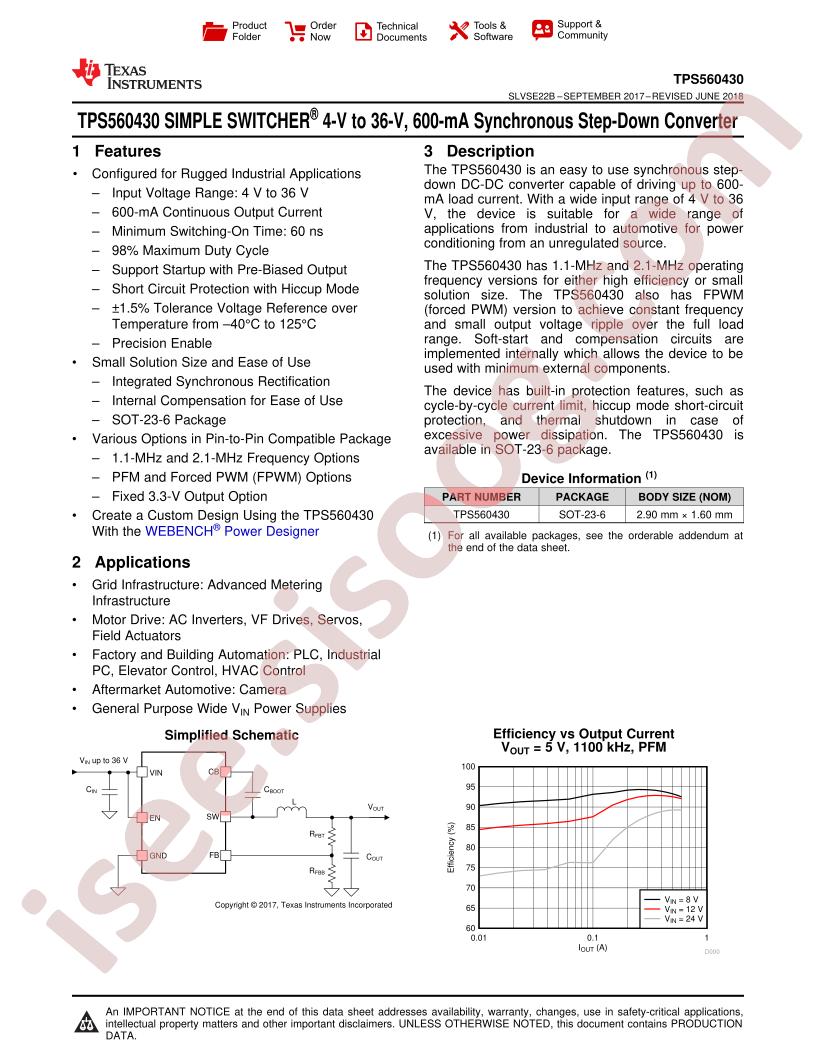 TPS560430 Datasheet