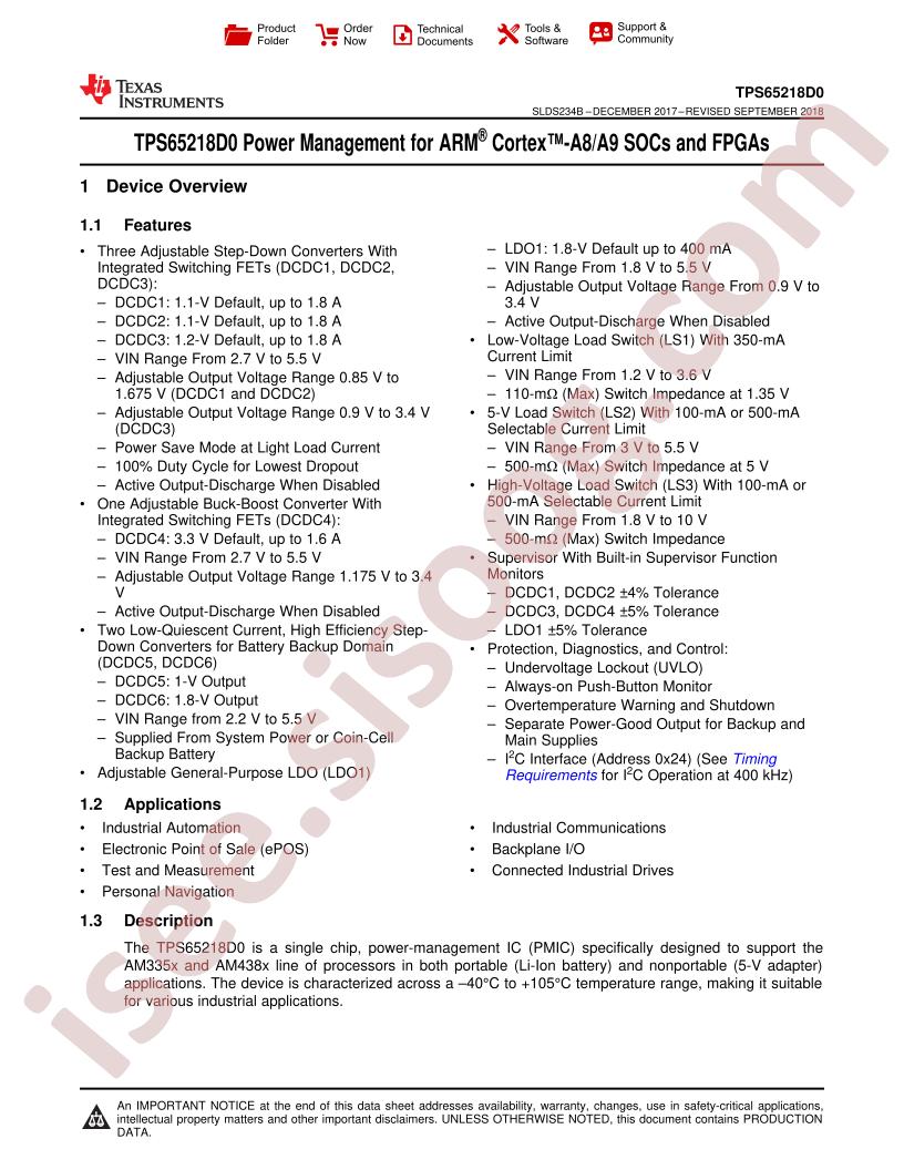TPS65218D0 Datasheet