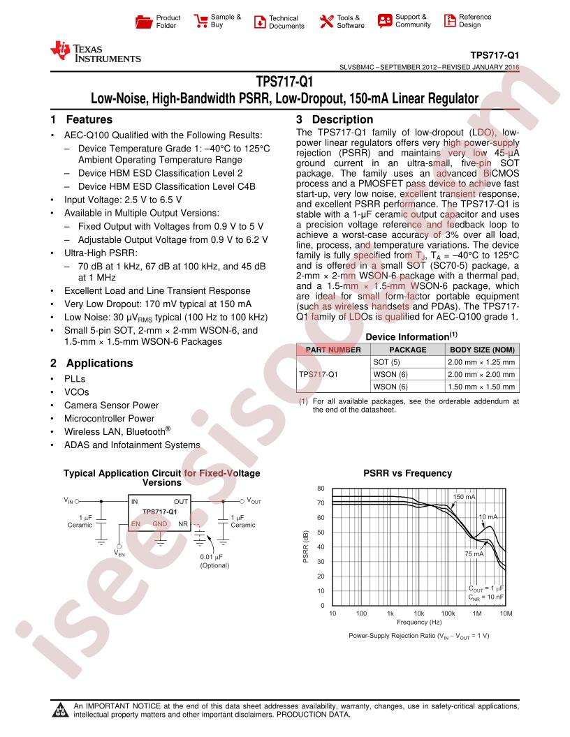 TPS717xx-Q1 Datasheet