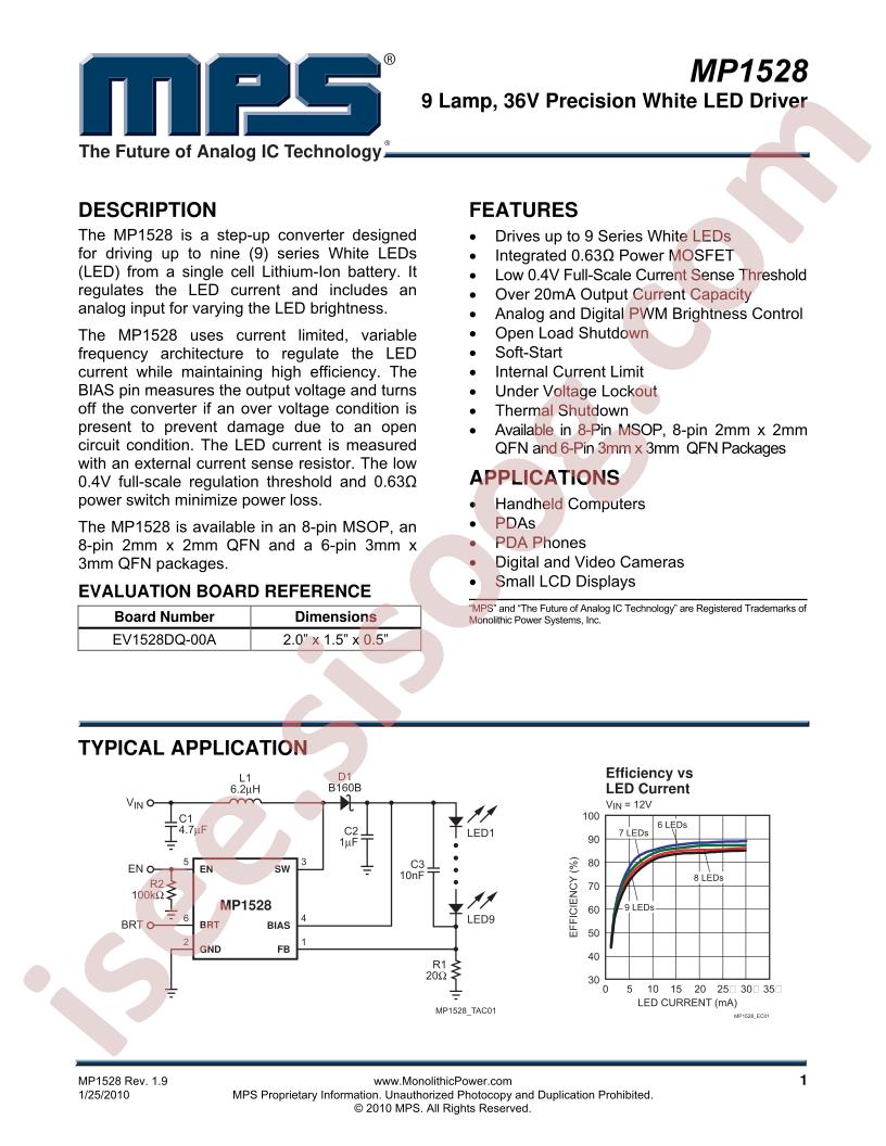 MP1528 Datasheet