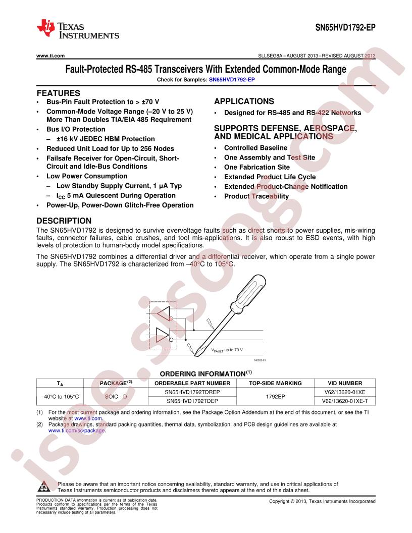 SN65HVD1792-EP
