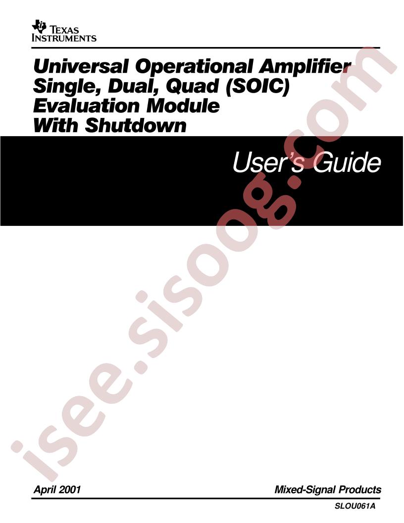 OPAMPEVM-SOIC User Guide