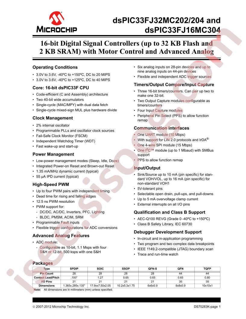 DSPIC33FJ32MC20x,16MC304 Datasheet