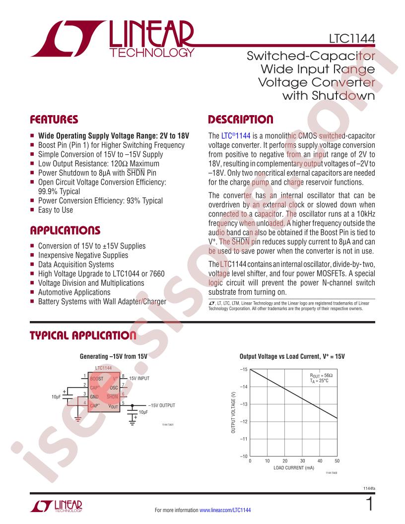 LTC1144 Datasheet