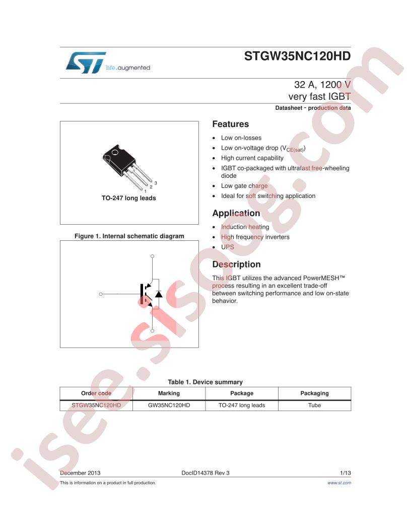 STGW35NC120HD