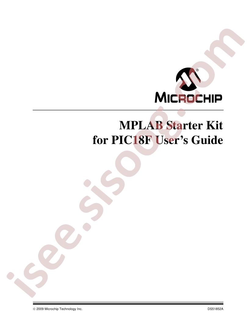 MPLAB Starter Kit for PIC18F Guide