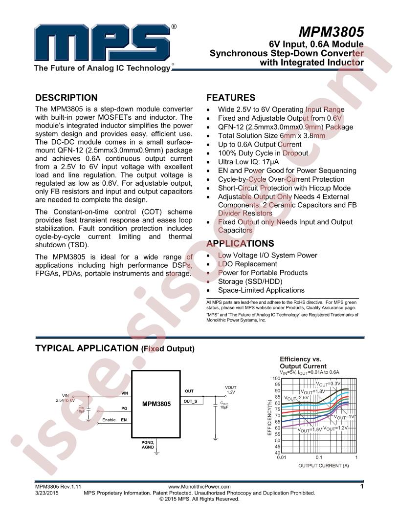 MPM3805 Datasheet