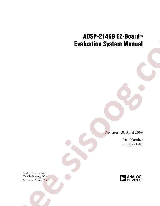 ADSP-21469 EZ-Board Manual