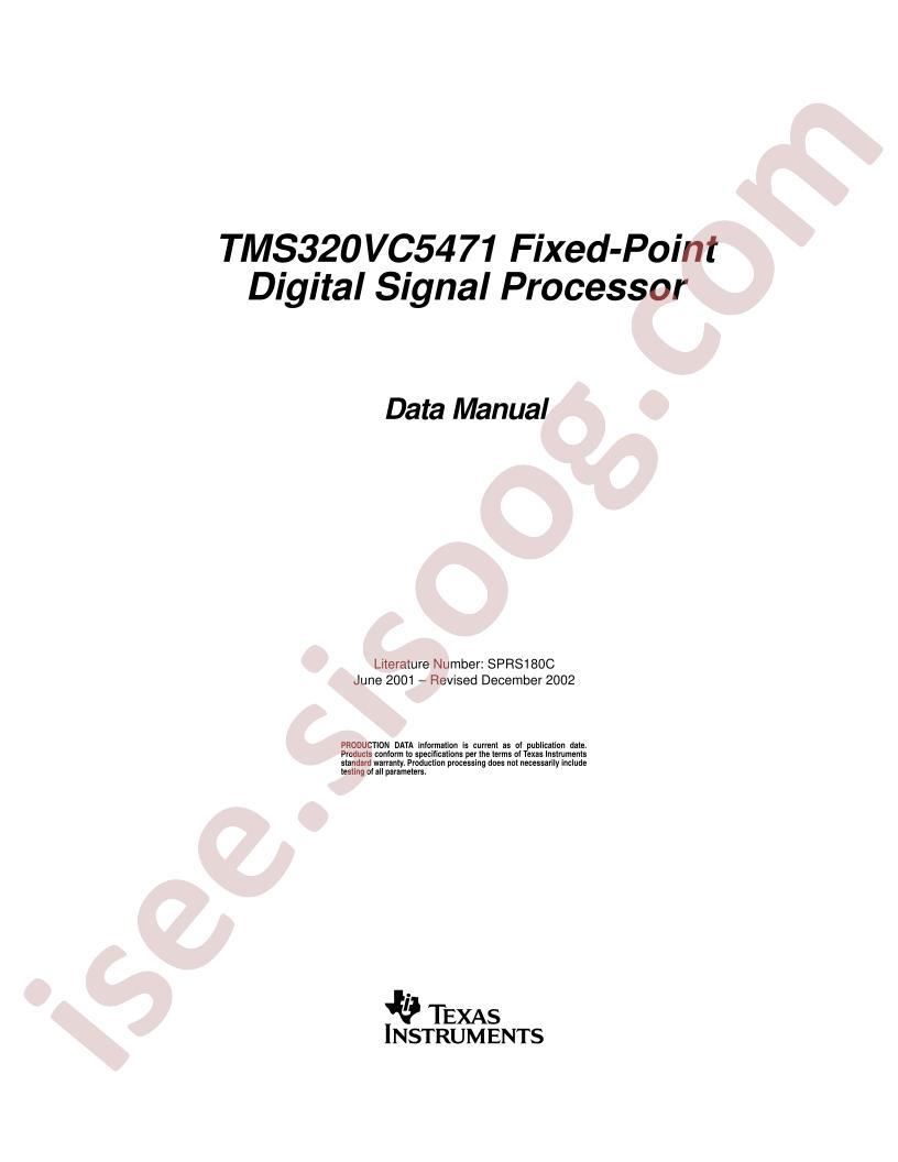TMS320VC5471 Data Manual