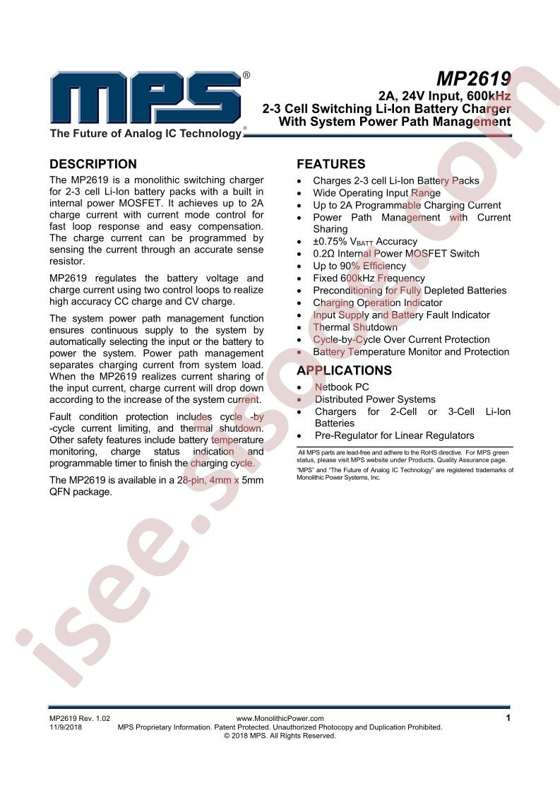 MP2619 Datasheet