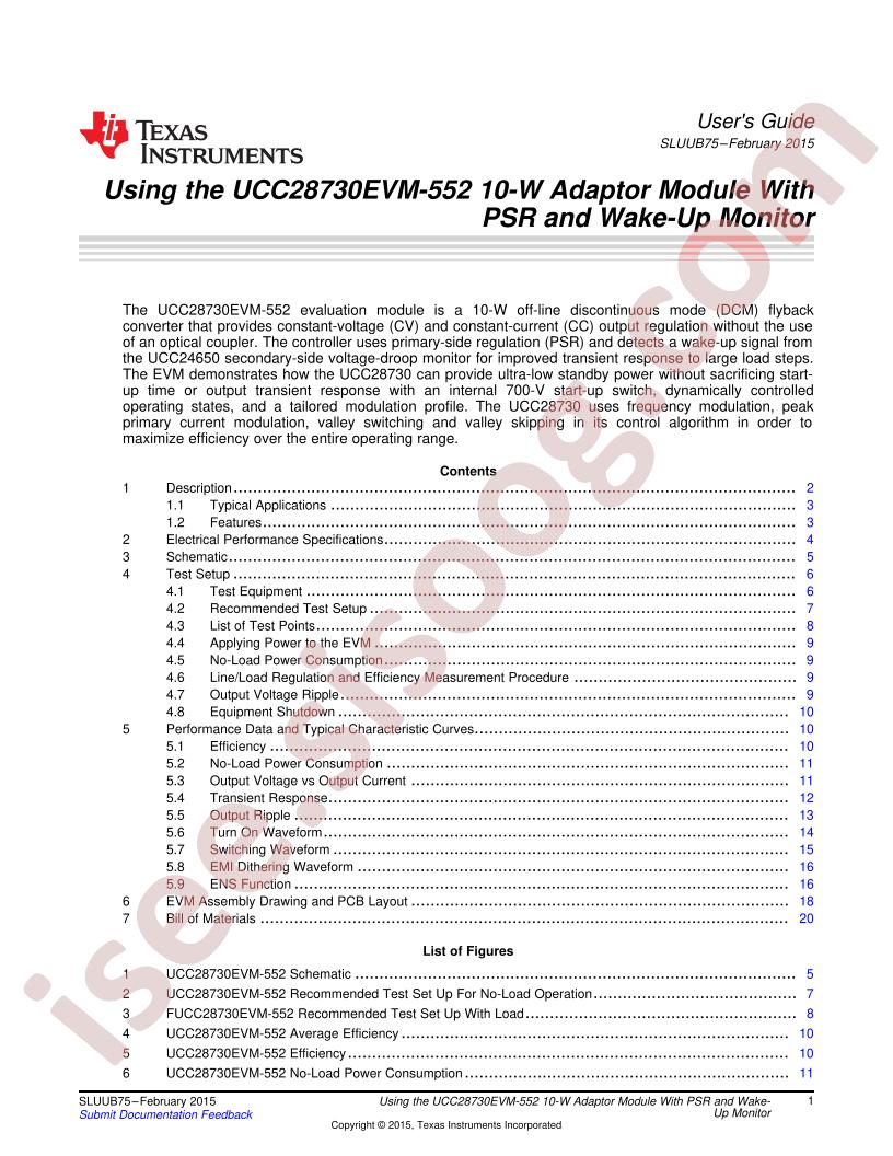 UCC28730EVM-552 User Guide