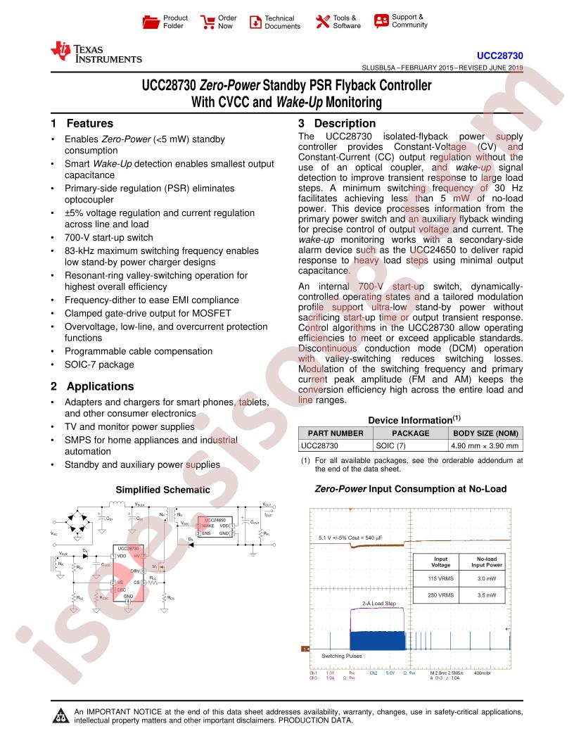 UCC28730 Datasheet