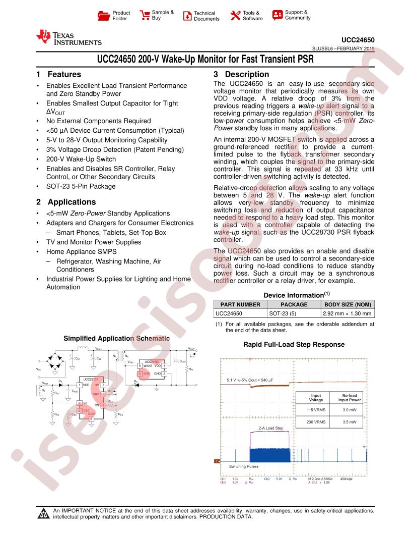 UCC24650 Datasheet