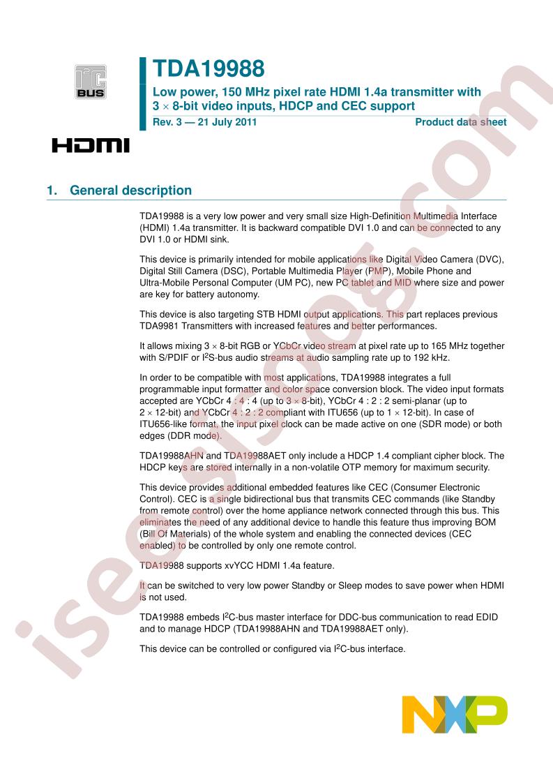 TDA19988 Datasheet