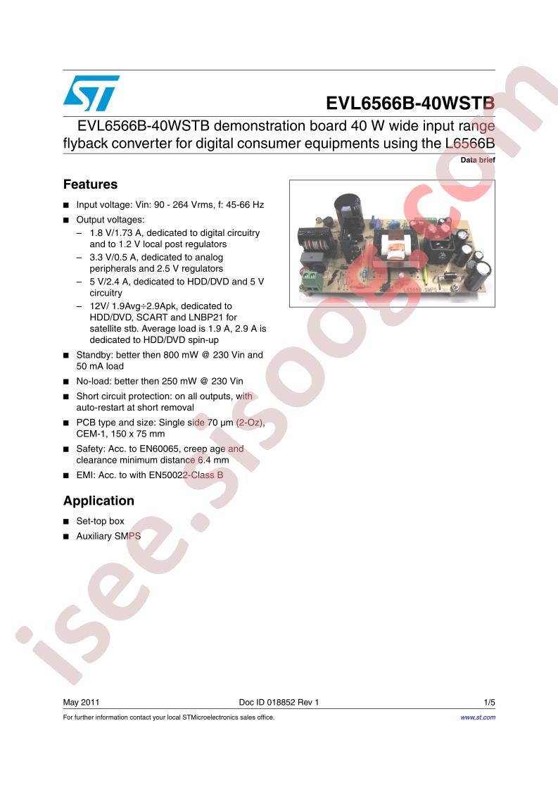 EVL6566B-40WSTB Data Brief