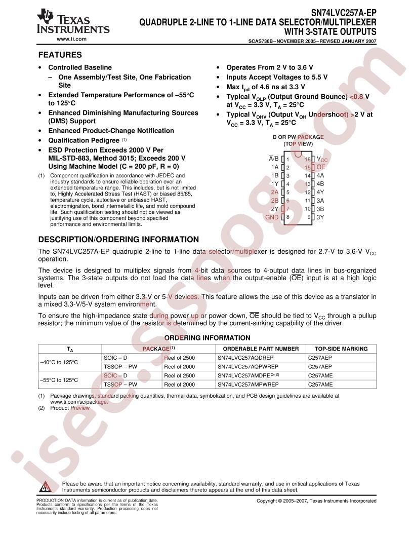 SN74LVC257A-EP