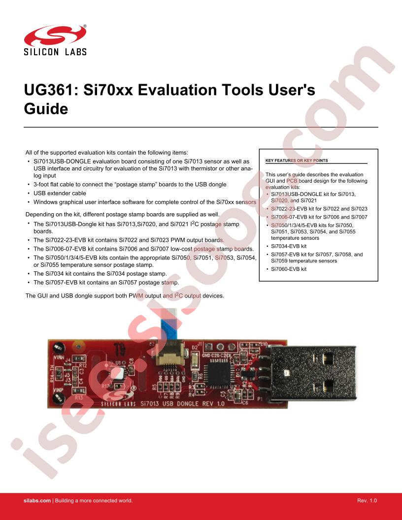 Temp and Humidity Sensors Eval Dongle Guide