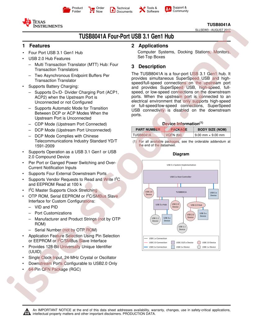 TUSB8041A Datasheet