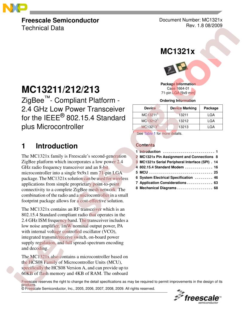 MC1321x Datasheet