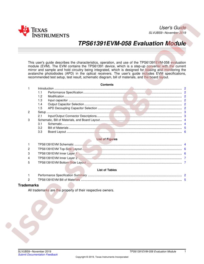 TPS61391EVM-058 User Guide