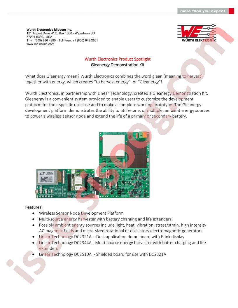 Gleanergy Demonstration Kit, Prod Info