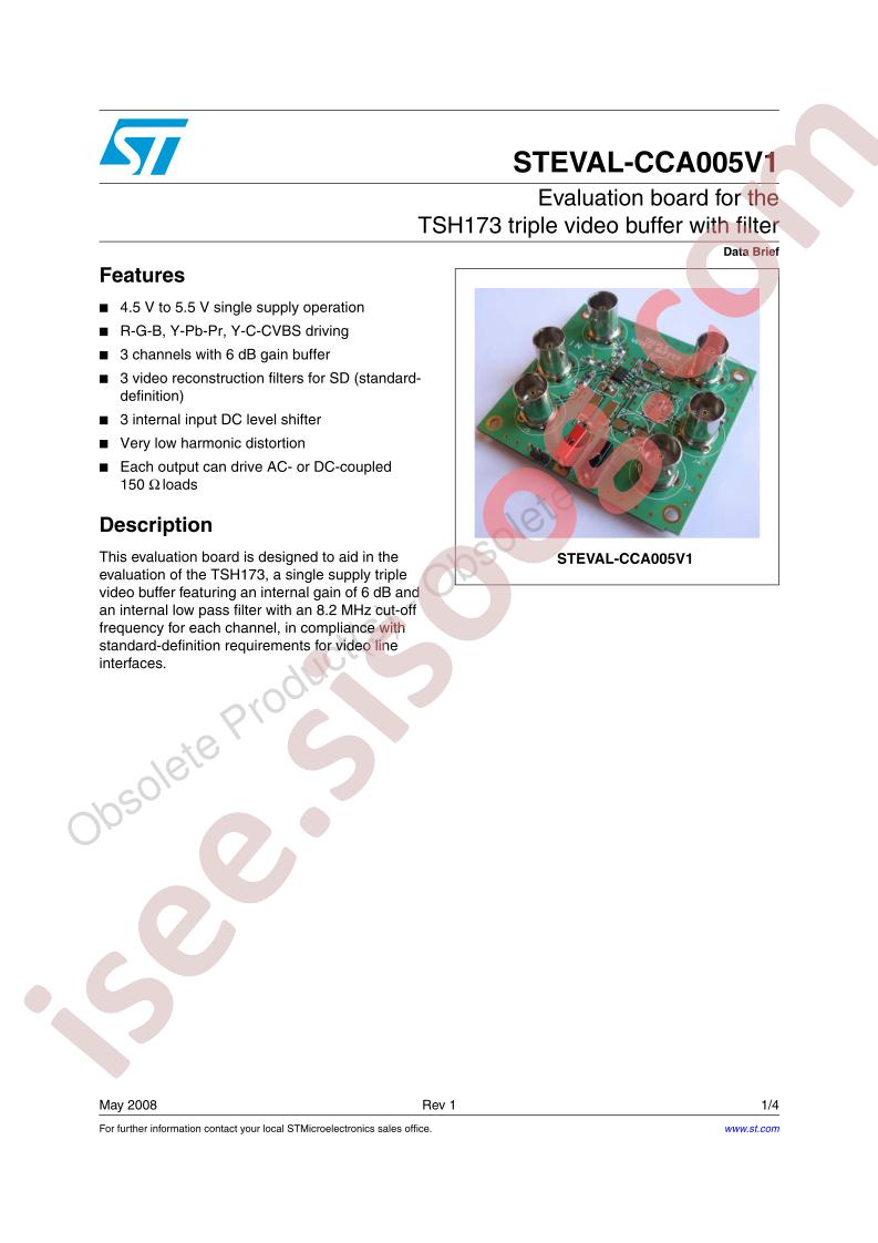 STEVAL-CCA005V1 Data Brief