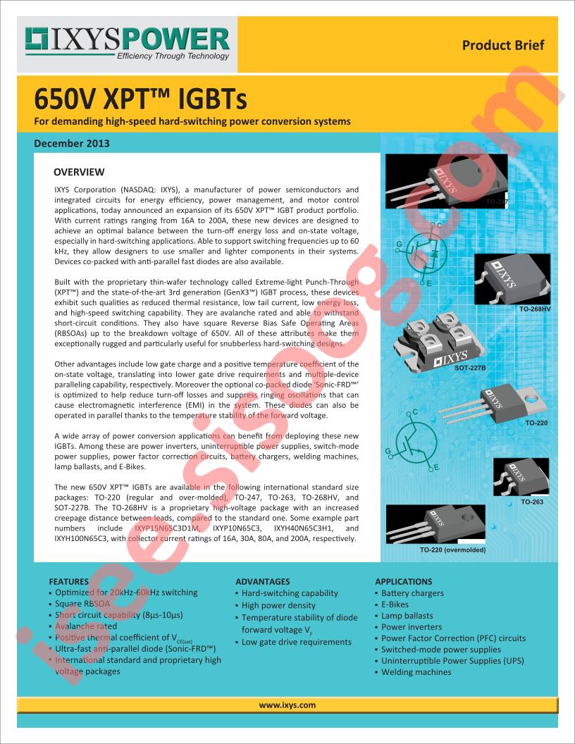 650V XPT™ IGBTs Brief