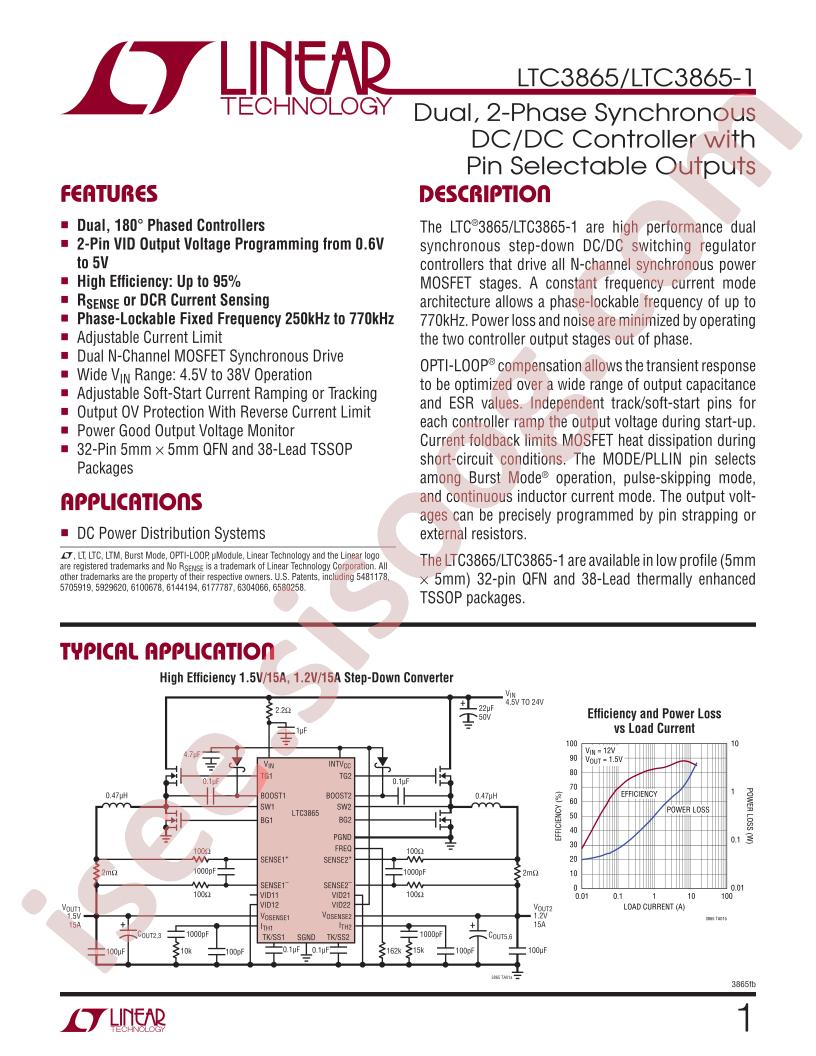 LTC3865, LTC3865-1