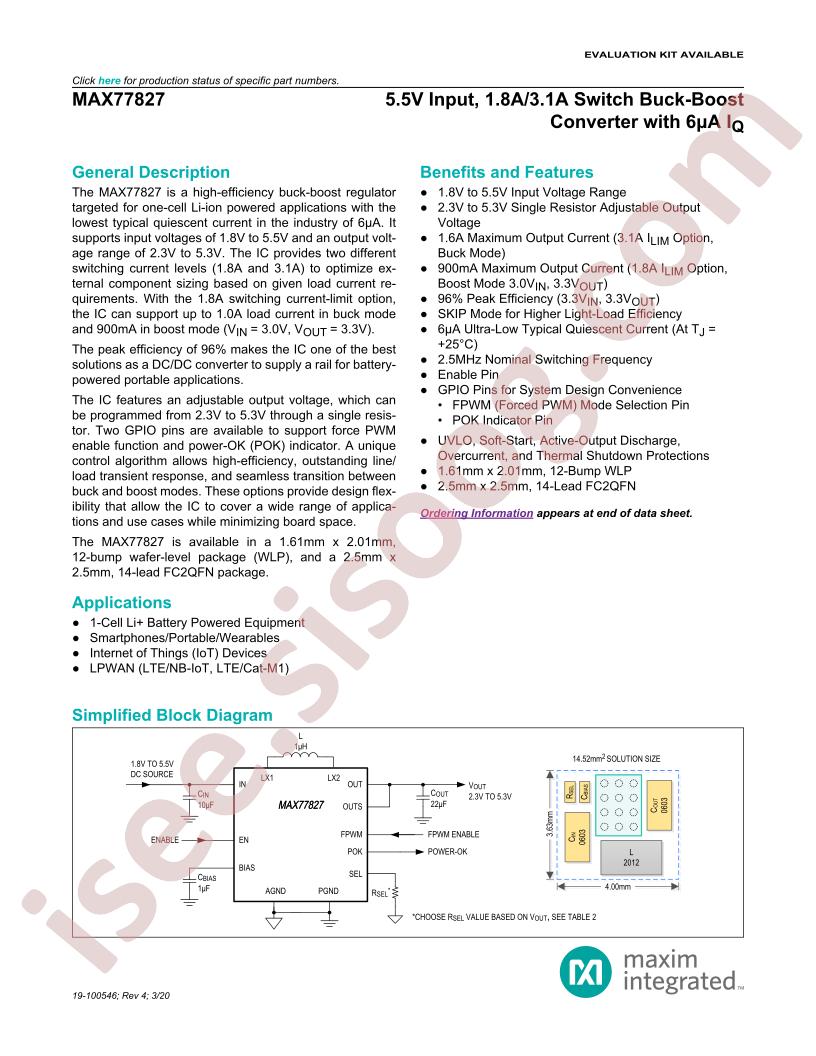 MAX77827 Datasheet