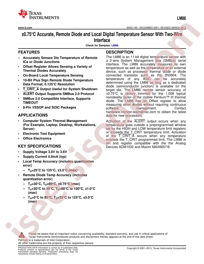 LM86 DataSheet