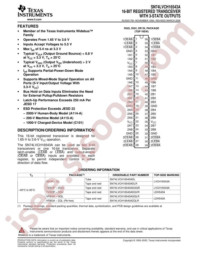 SN74LVCH16543A