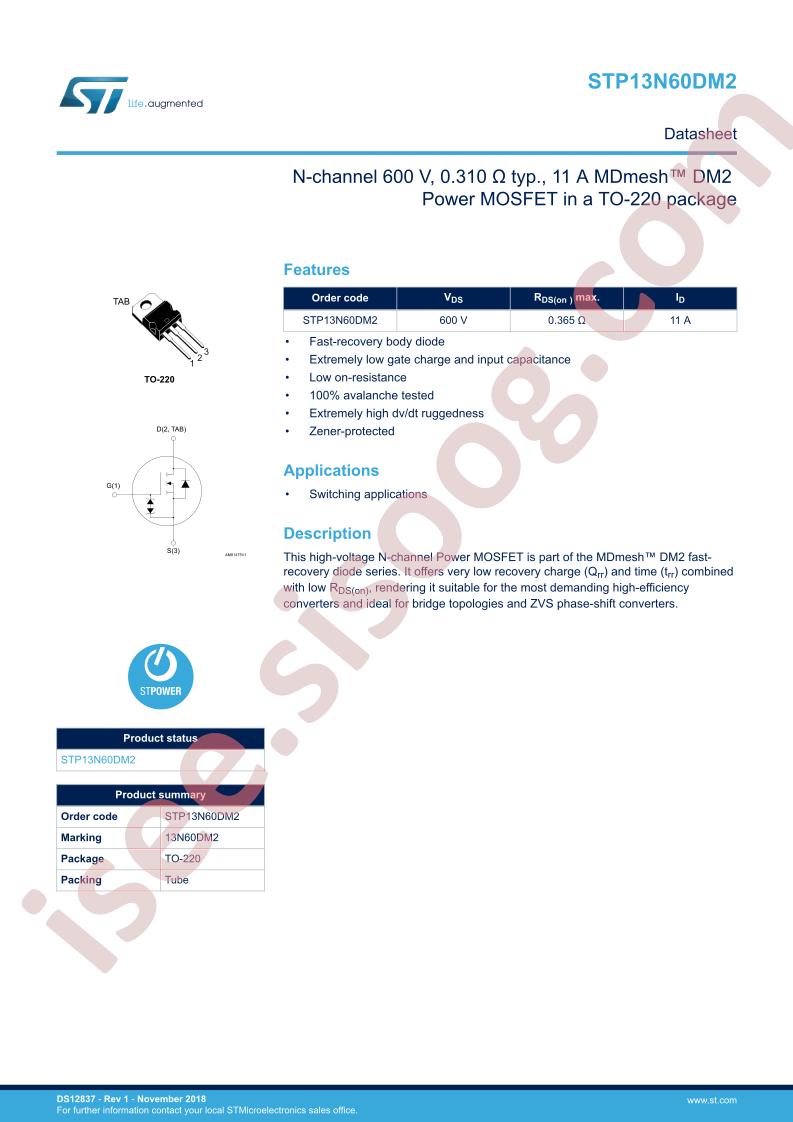 STP13N60DM2