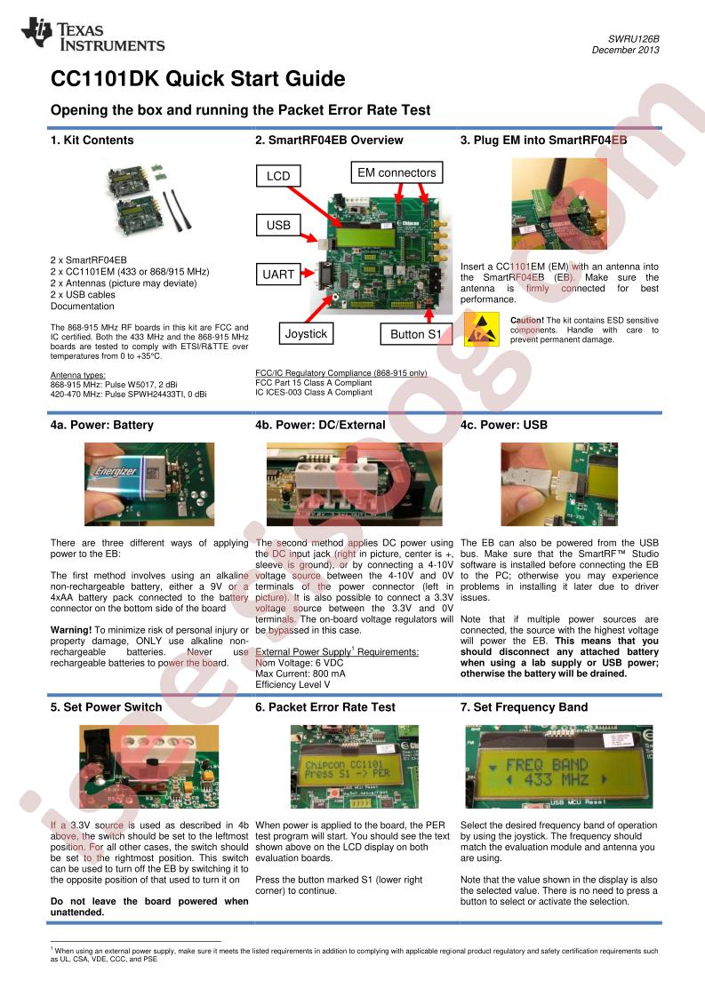 CC1101DK QS Guide